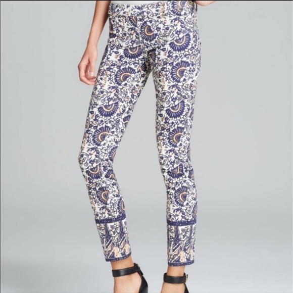 TORY BURCH IZZY PRINTED CROPPED SKINNY JEANS WOMEN'S SIZE 26 - Picture 3 of 12
